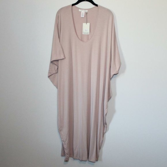 NWT Barefoot Dreams LUXE Milk Jersey Caftan Faded Rose Women's OS Plus H12720 - Picture 2 of 12